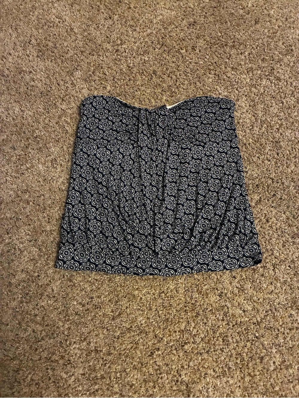 Blue and White Printed Tube Top